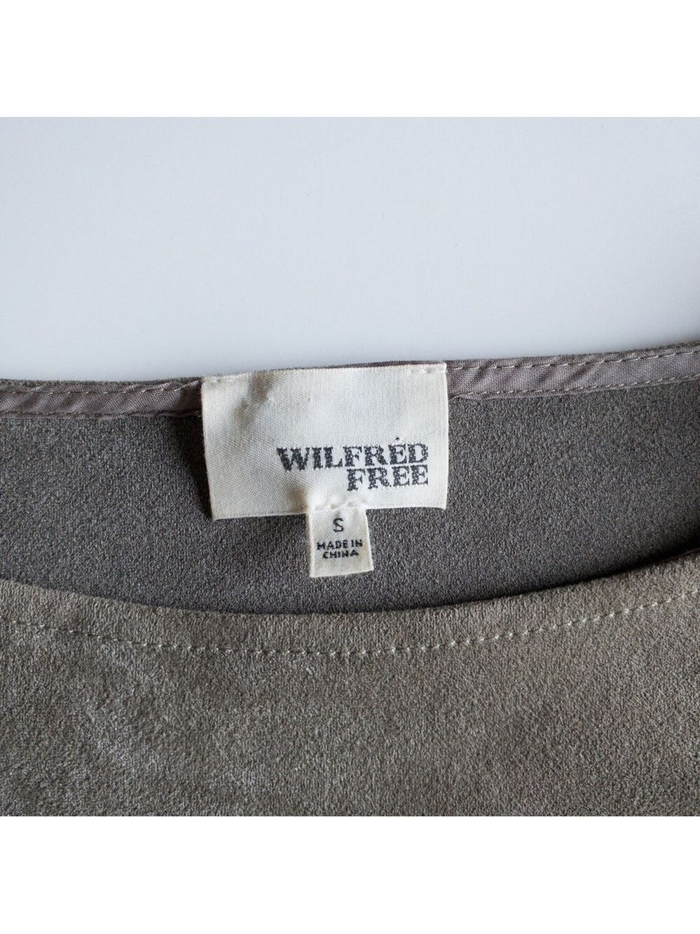 Wilfred Free Aritzia Faux Suede Nori Boxy Mini Dress Tunic Sleeveless Minimalist - Picture 9 of 10